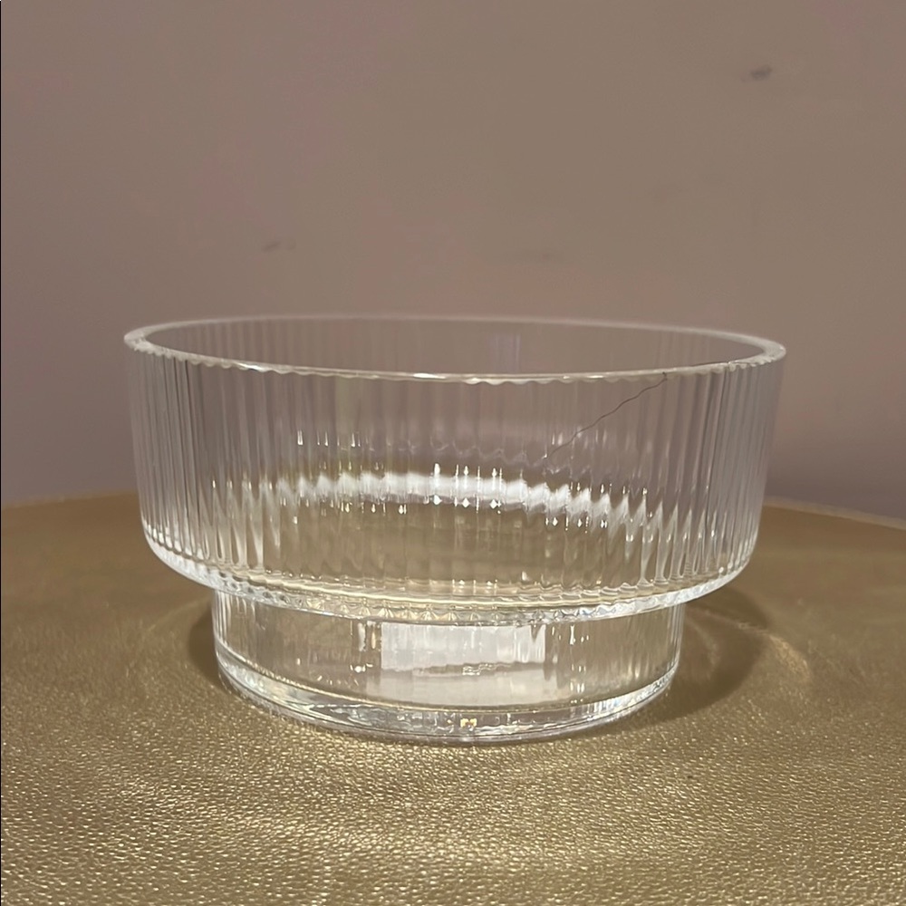 Williams Sonoma Optic Glass Nut Bowl